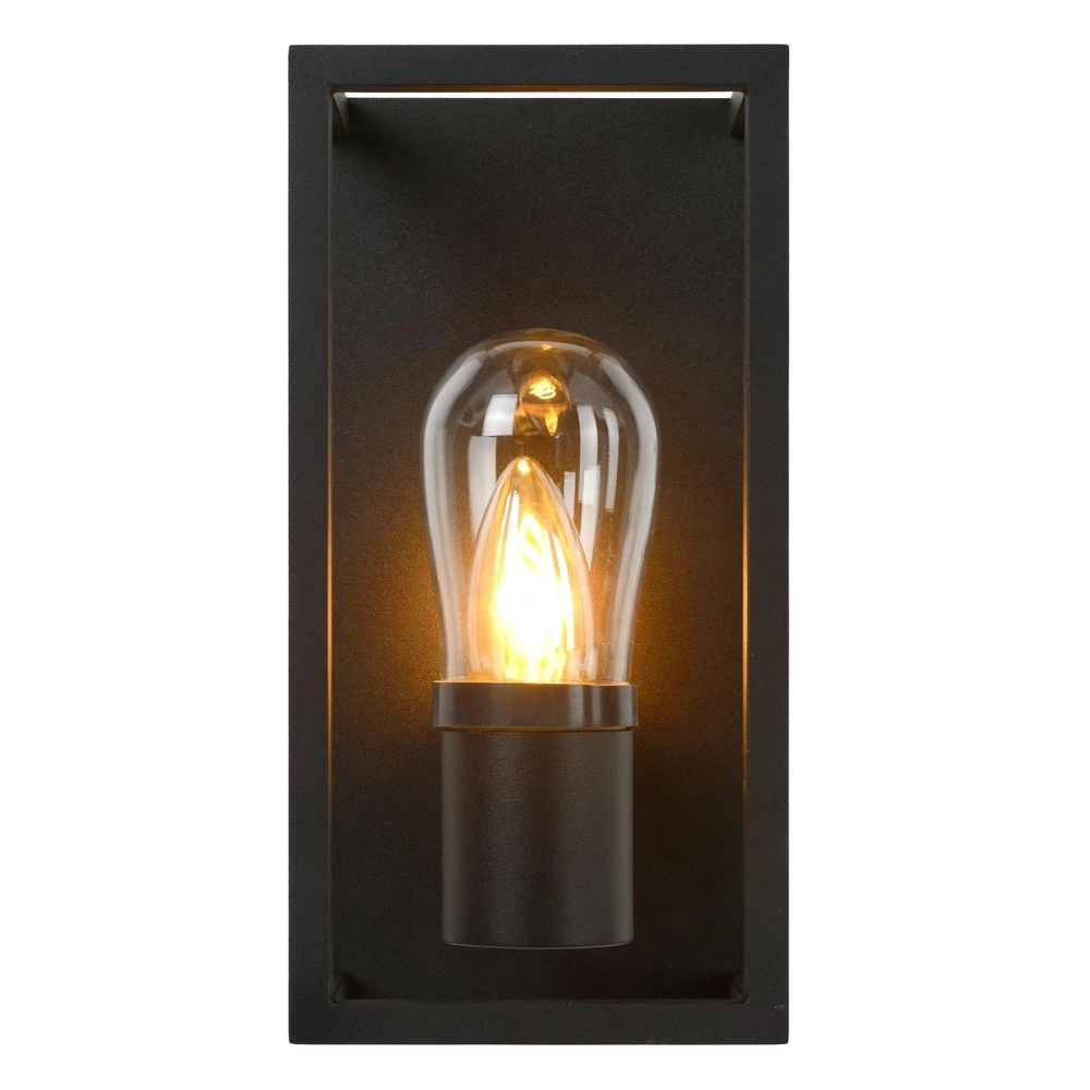 Black wall lamp Carlyn single bathroom IP54 Lucide 5411212271723
