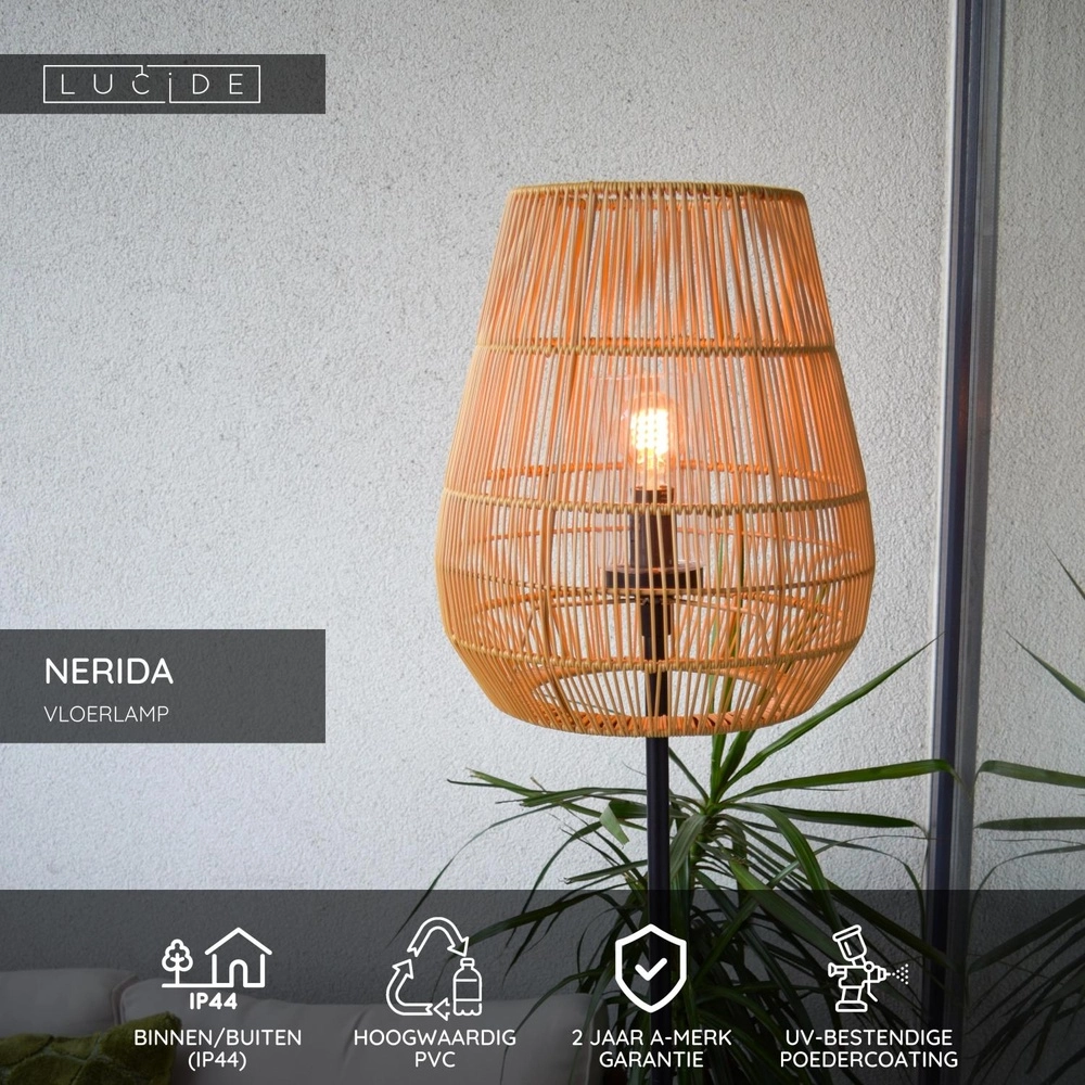 Floor lamp Nerida rattan IP44 - Ø 35cm Lucide 5411212031914