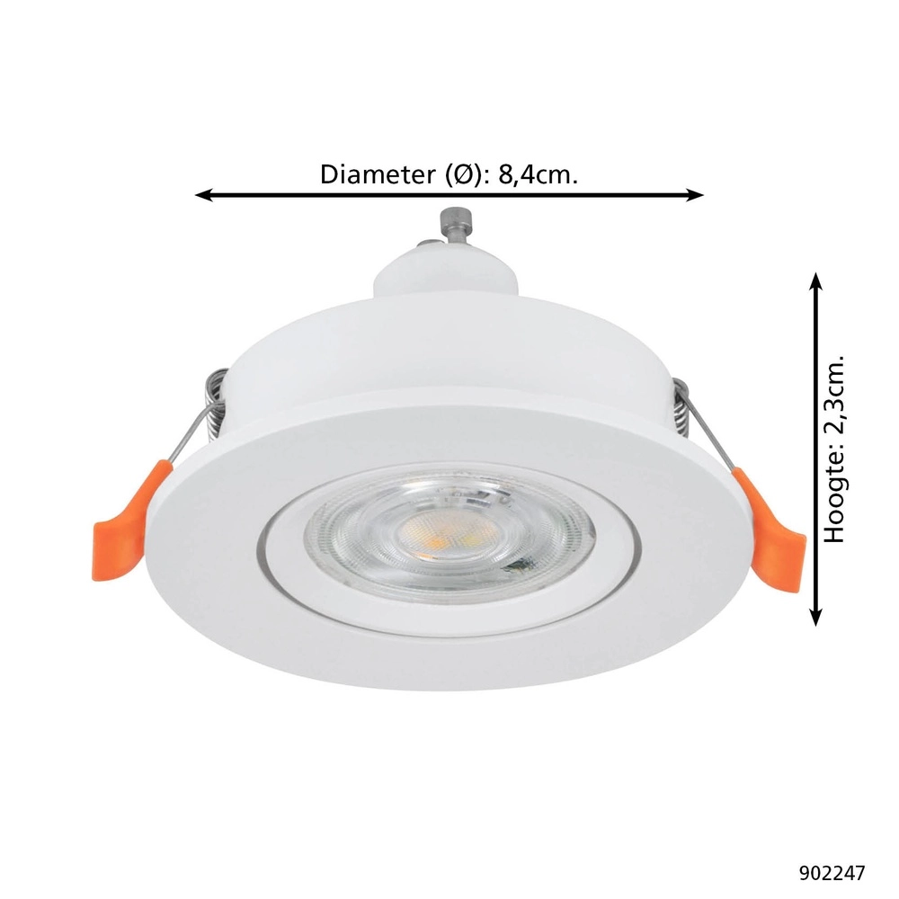 Recessed spotlight Barranco white Ø 8,4cm IP44 - 4000K Eglo 9008606359271