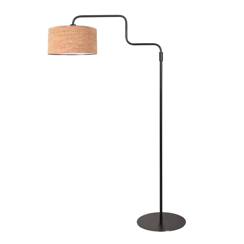 Black floor lamp Bloeba with cork cap Ø40cm Steinhauer 8712746180503