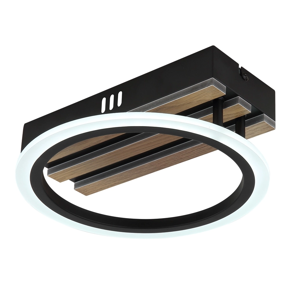 Ceiling lamp Blevins black with wood Globo 9007371569168