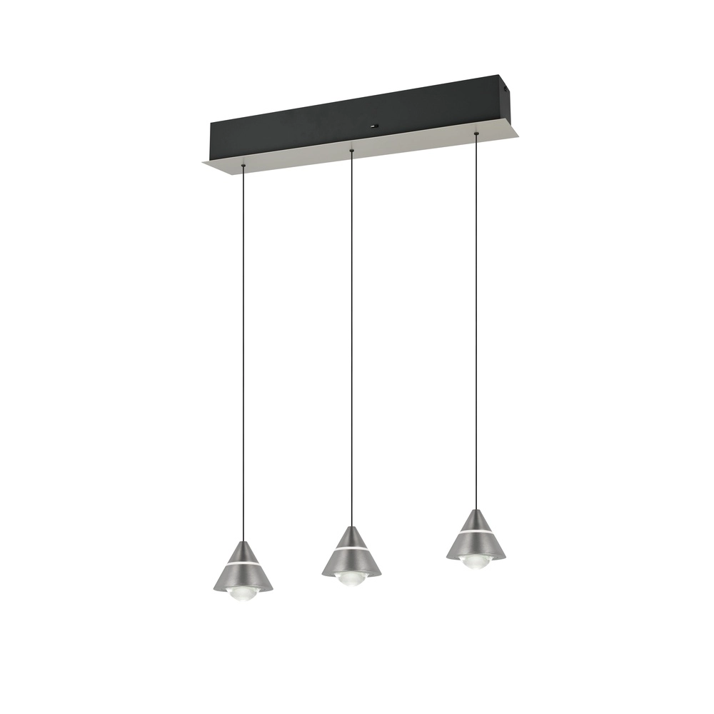 Design pendant lamp Romeo 3-light nickel Trio 4017807667783
