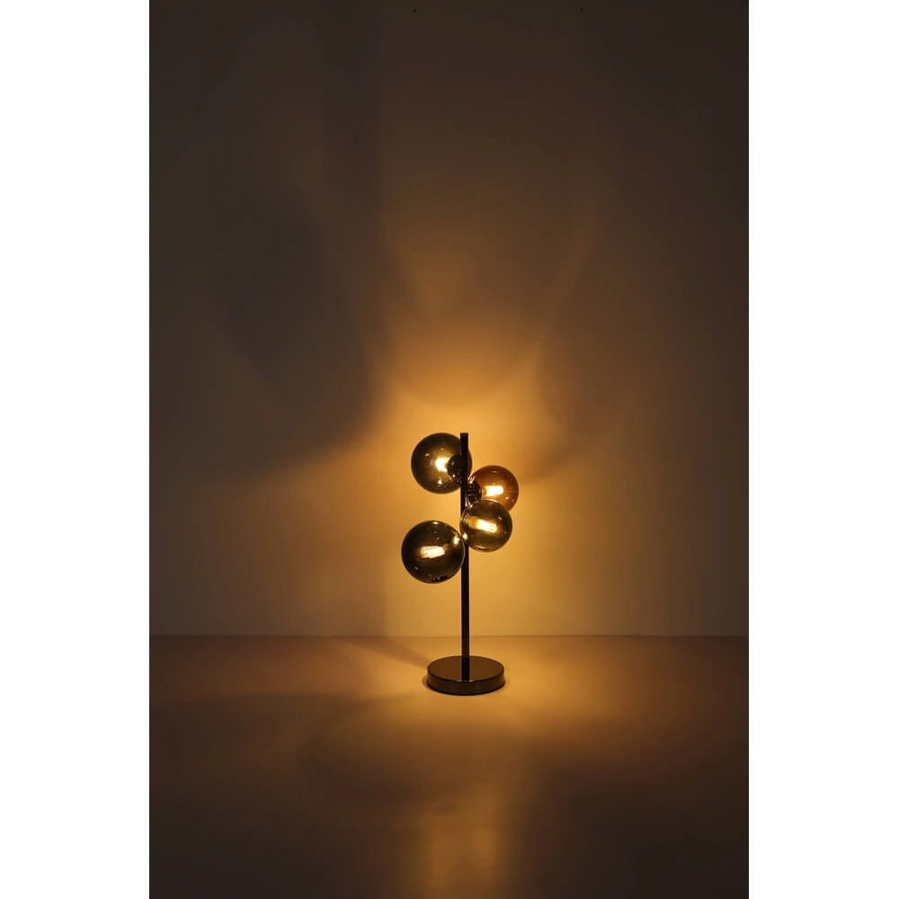 Black table lamp Riha Coloured glass 4-lights Globo 9007371456109