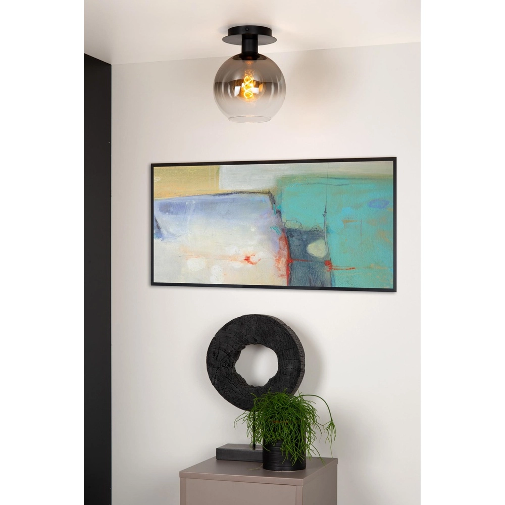 Ceiling lamp Marius black with smoke glass Lucide 5411212740984