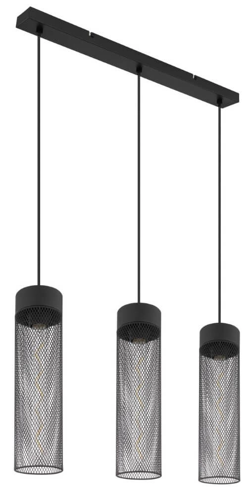 3-light pendant lamp Hans black Globo 9007371432516