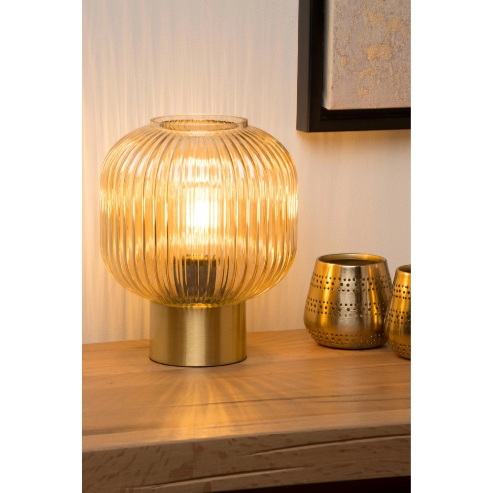 Table lamp Maloto Ø 20cm amber Lucide 5411212451255