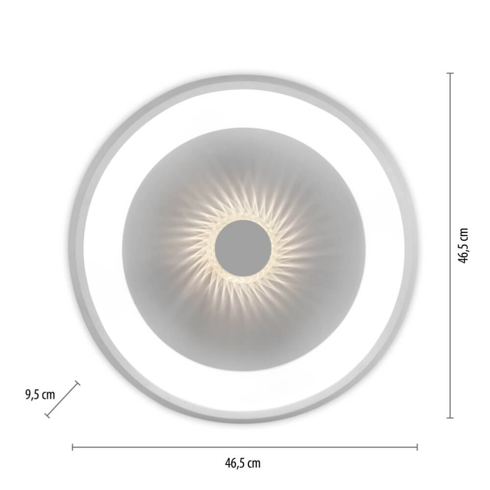 Round ceiling lamp Vertigo white Ø 46,5cm Just Light 4043689994709