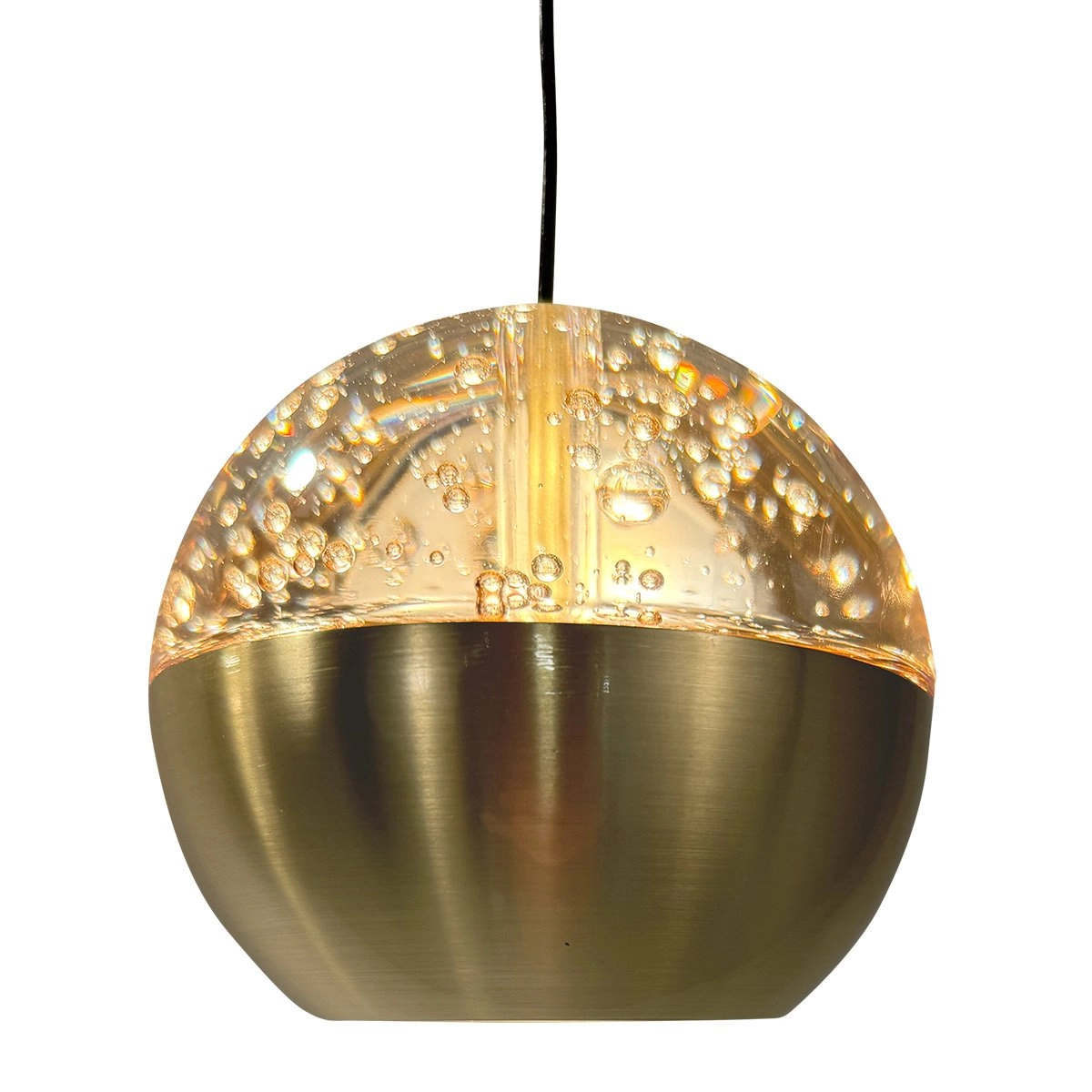 5-light vide pendant lamp Belluno LED - brass gold with glass Steinhauer 8712746183870