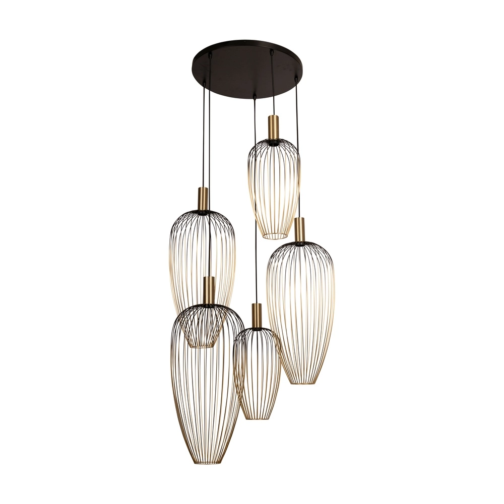 5-light wire lamp Aurelie Gold Lucide Vibes 5411212212306