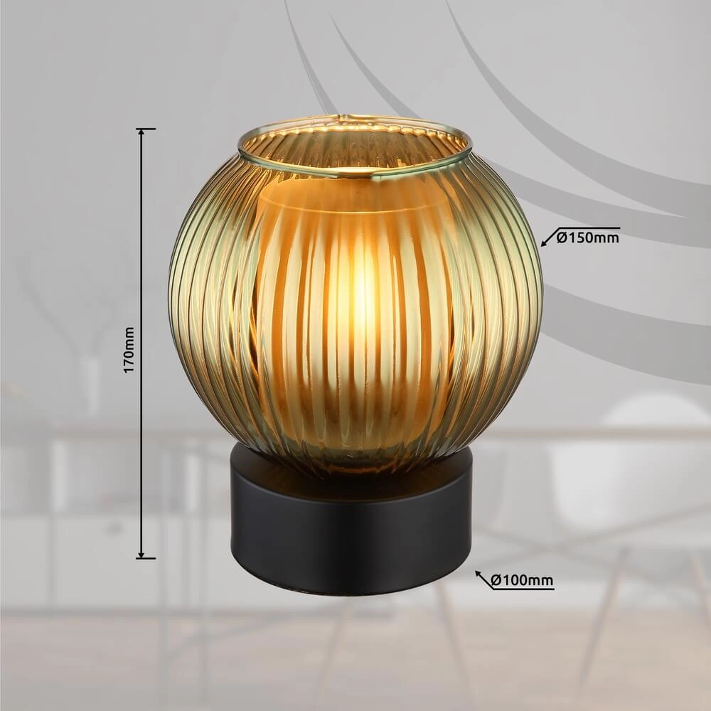 Table lamp Zumba green glass Ø 15cm Globo 9007371459001