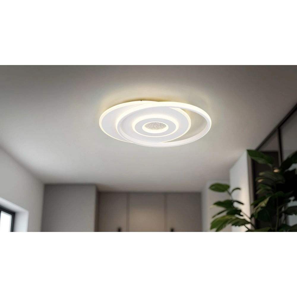 White ceiling lamp Nazar Round design Trio 4017807659658