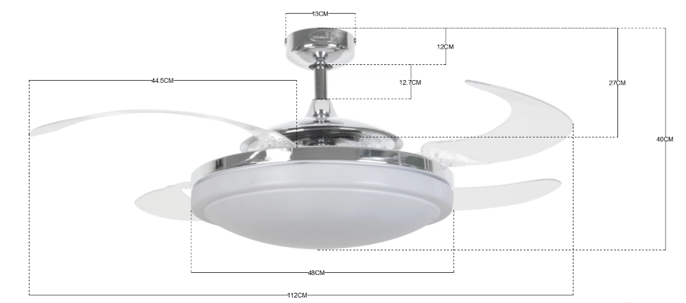 Chrome ceiling fan Fanway Evo 2 Ø 122cm Beacon 9333509085843