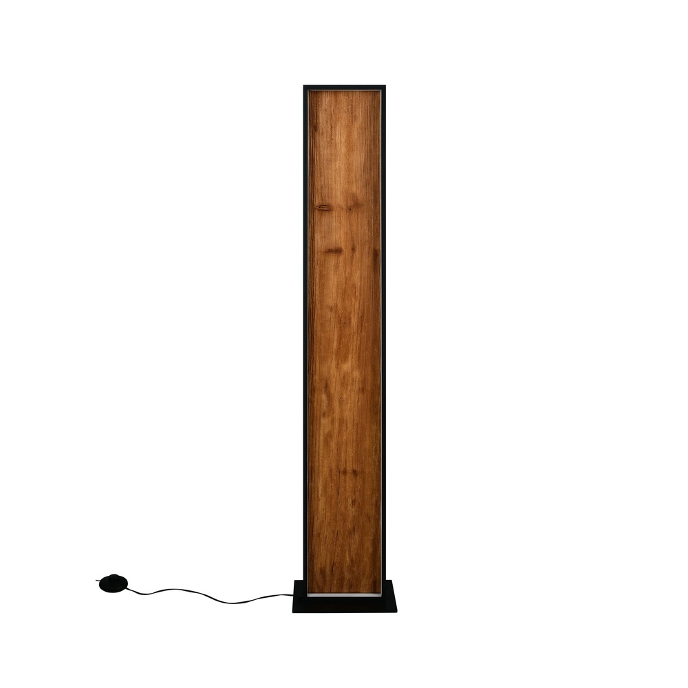 Design floor lamp Kalea black with wood Trio 4017807661446