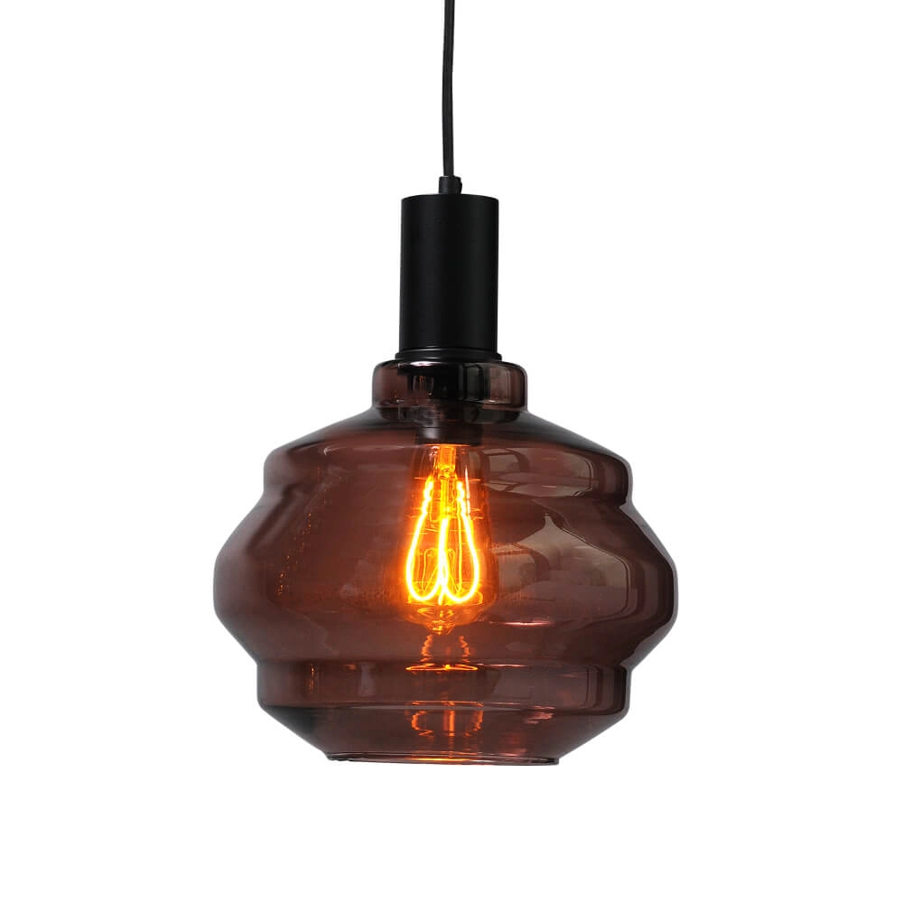 3-light hanging lamp - black - Porto with Ball red glasses - Ø 24cm Masterlight 8718121269474