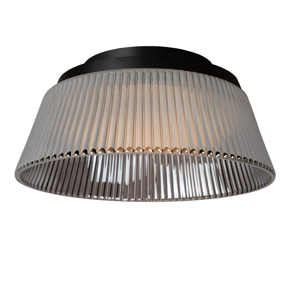 Ceiling lamp Vixi black with smoke glass Lucide 5411212251077