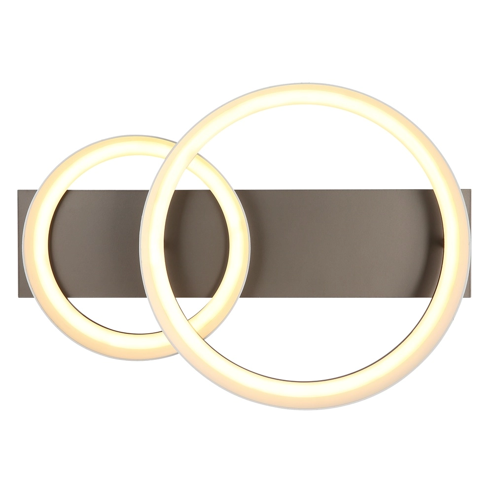 Sleek ceiling lamp Syrakus coffee brown 2 rings Globo 9007371573080