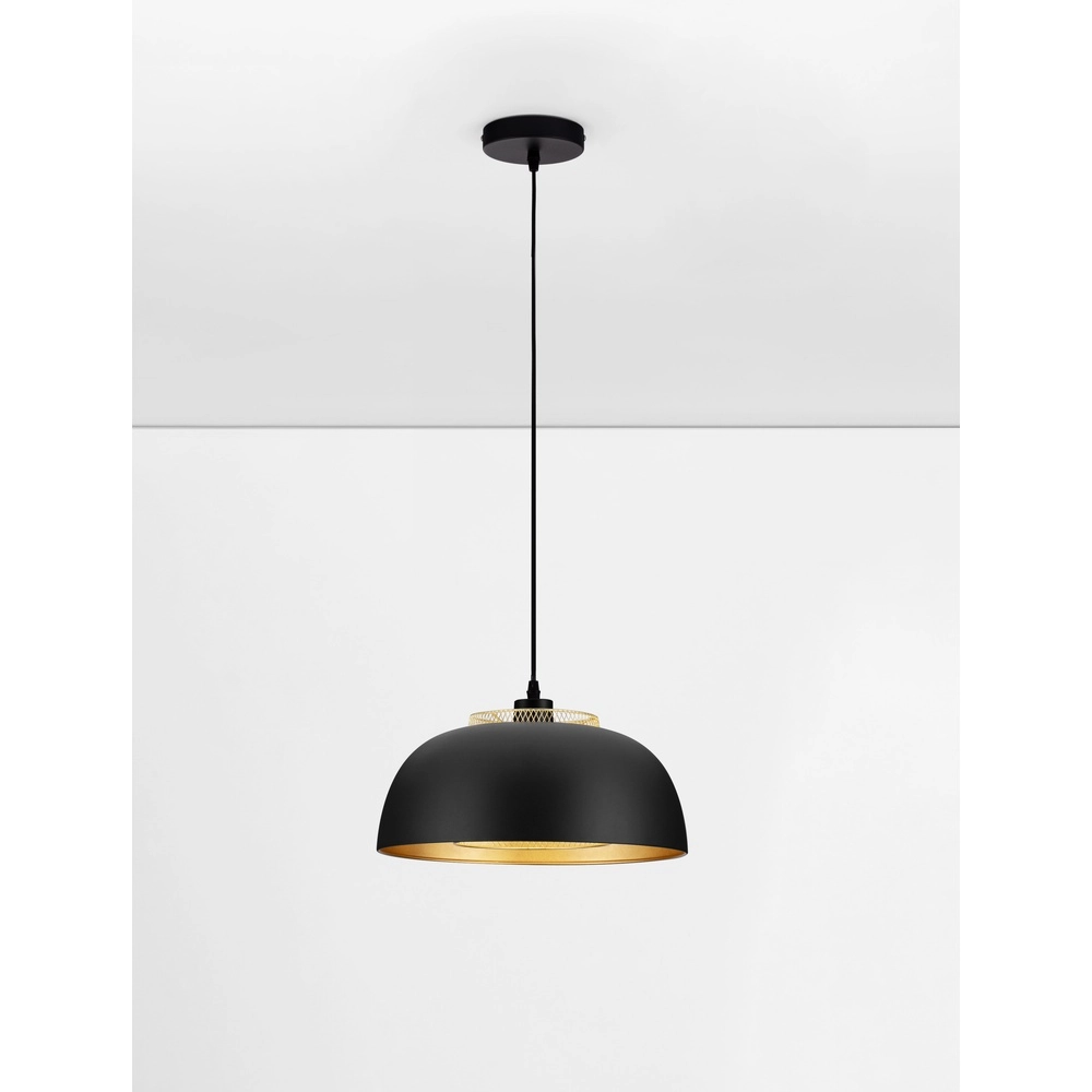 Pendant lamp Sqube black with gold