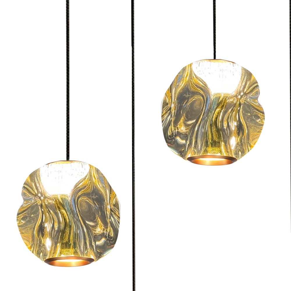 Pendant lamp Melina 12-light black with amber glass Highlight 8718379050497
