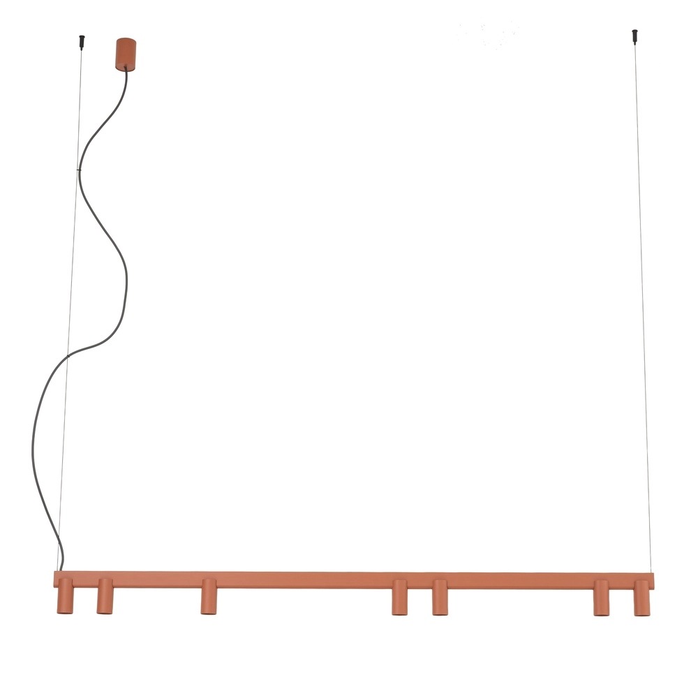 Design pendant lamp Fourty 7-light terracotta
