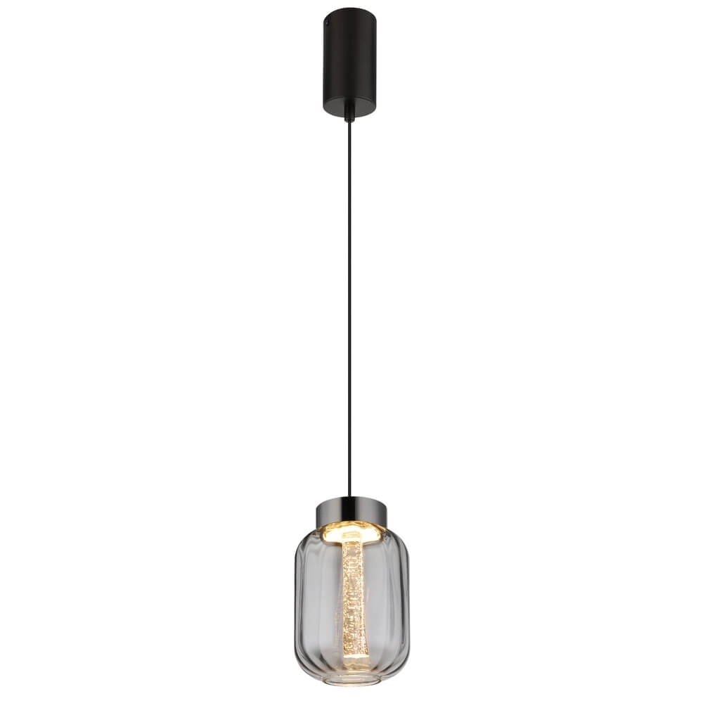 Round pendant lamp Fluoro Single Black