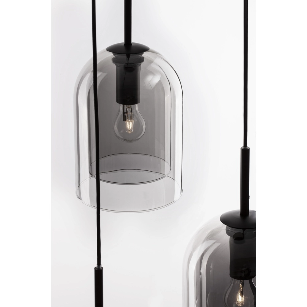 Pendant lamp Velor 3-light black round Lyora 5212017431189
