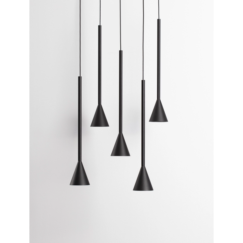 Pendant lamp Net round 5-light black Lyora 5212017445322