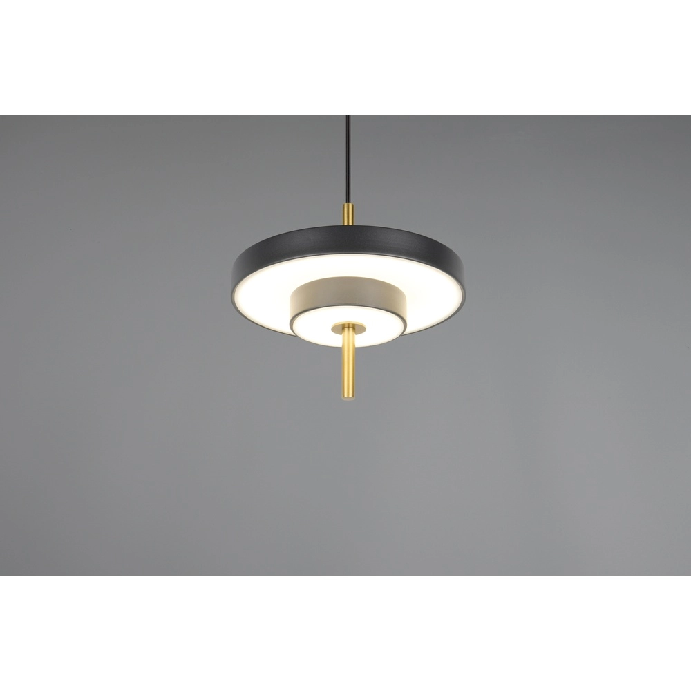 Design pendant lamp Keaton black with gold Ø 20cm Trio 4017807653304