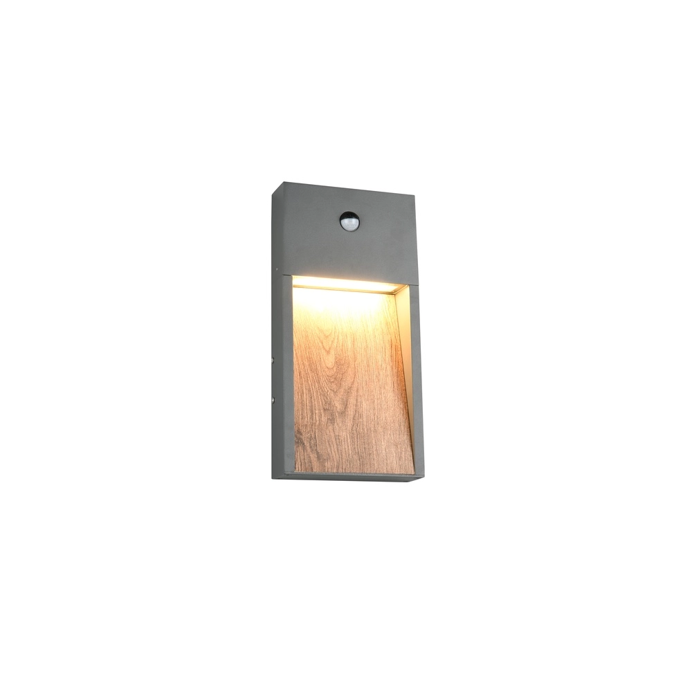 Design wall lamp Salmon Grey with wood and sensor
