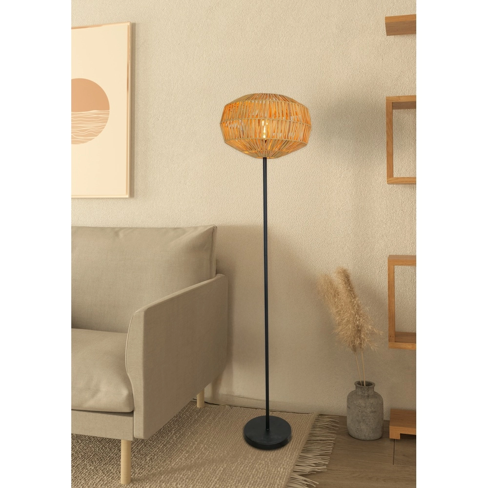 Rattan floor lamp Sheldon Ø 38cm Eglo 9008606359813
