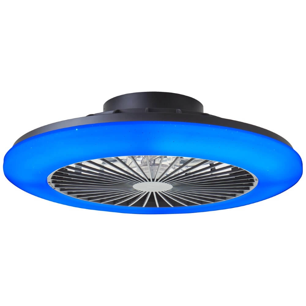 Black fan Salerno with RGB function Brilliant 4004353435881