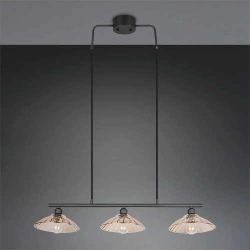 Classic pendant lamp Eluna 3-light black Trio 4017807682502