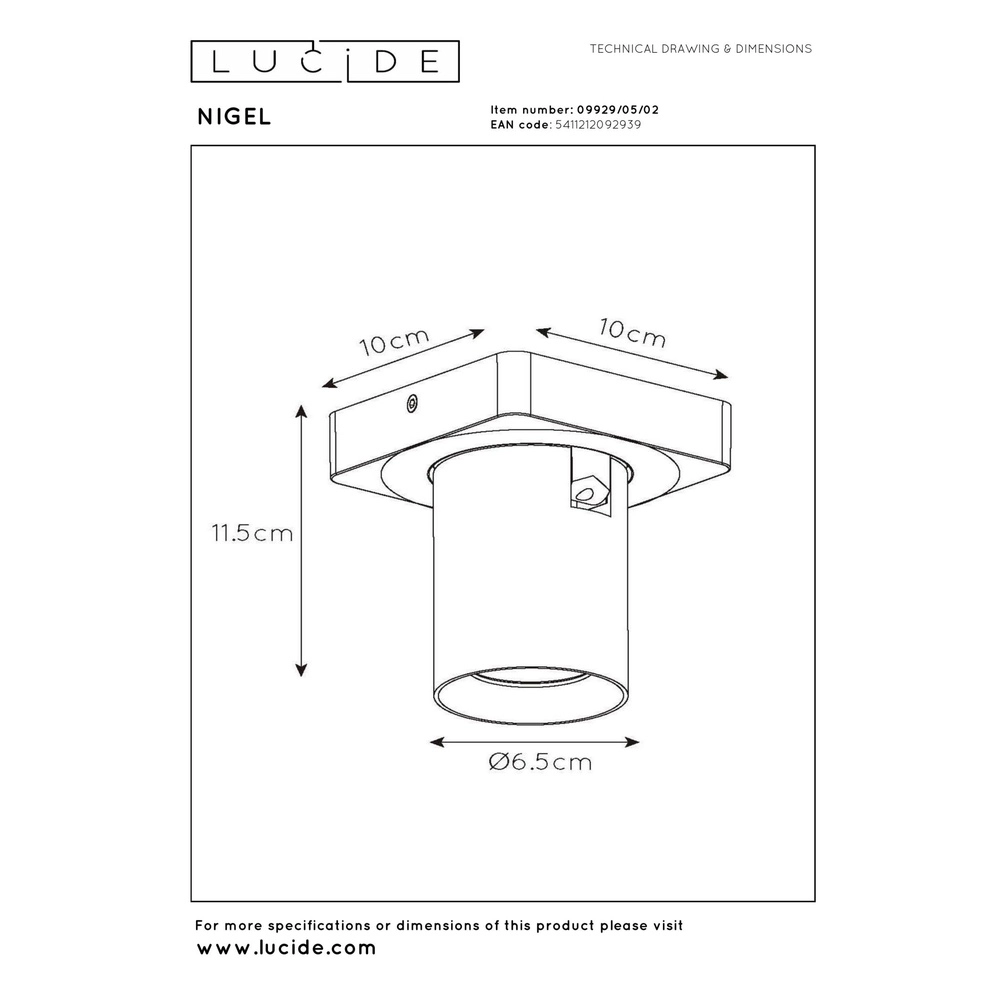Ceiling spotlight Nigel Gold Lucide 5411212092939