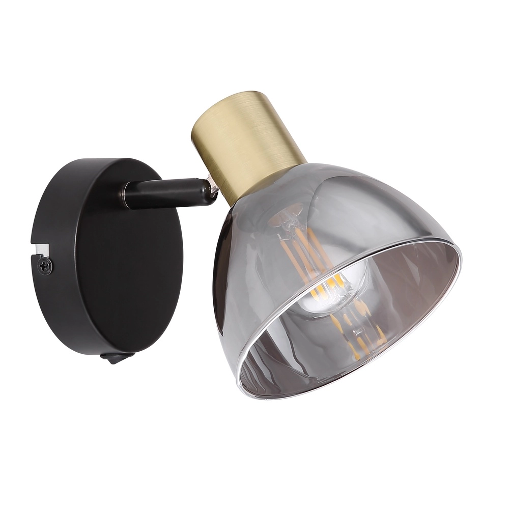 Design wall lamp Jay black with smoke Globo 9007371393398