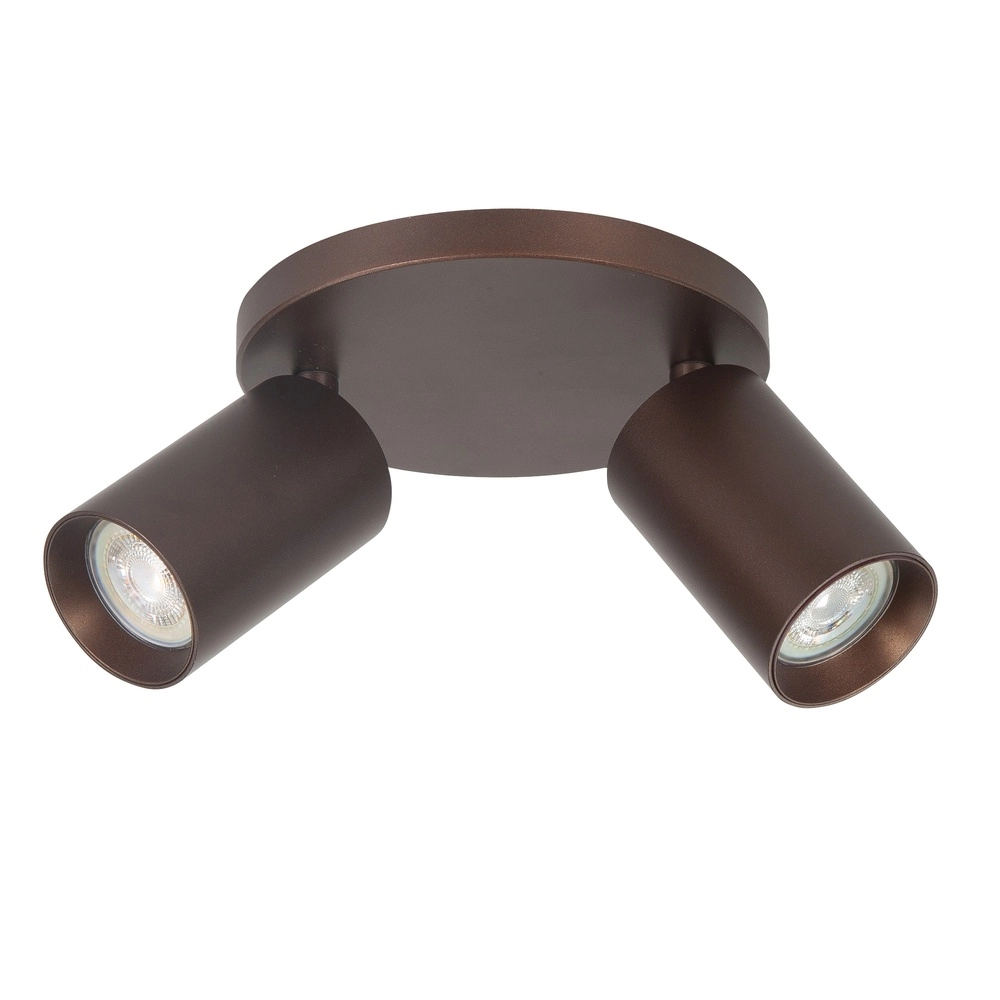 Surface-mounted spot Mila 2-light round chocolate