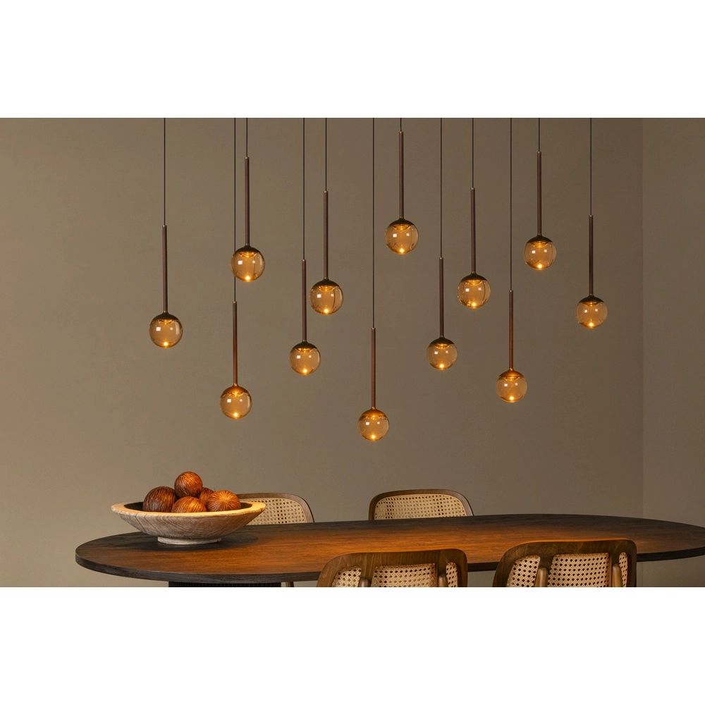 Oval pendant lamp Calina 12-light with amber spheres Premium by Lucide 5411212242068