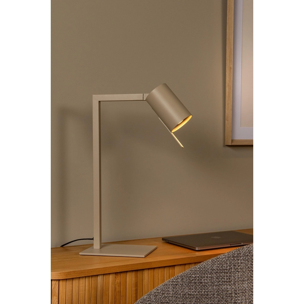 Modern desk lamp Lesley sand brown Lucide 5411212032089
