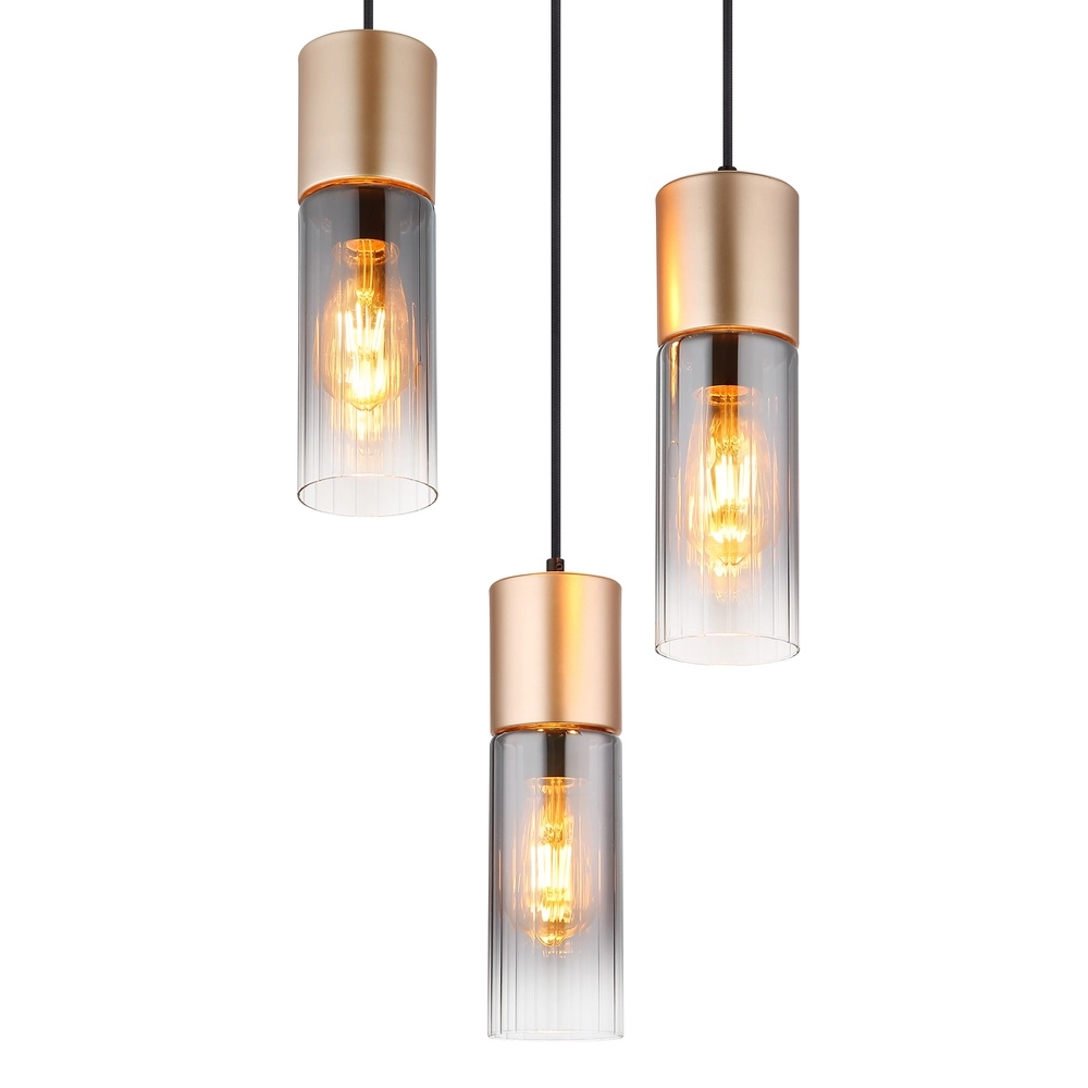 3-light pendant lamp Annika brown design Globo 9007371528905