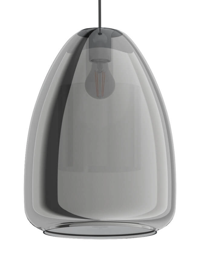 Glass hanging lamp Chelvey black with smoke glass Eglo 9002759321673