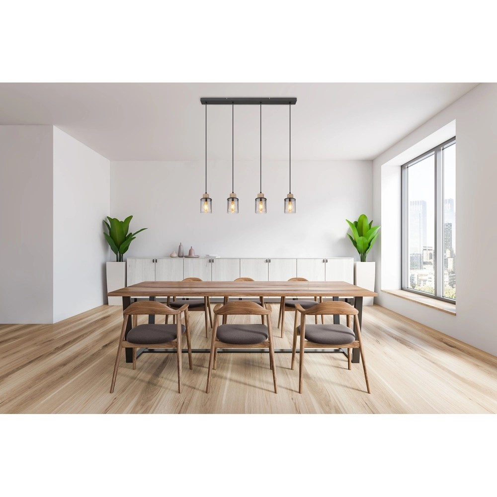 4-light pendant lamp Reid Black Globo 9007371445264