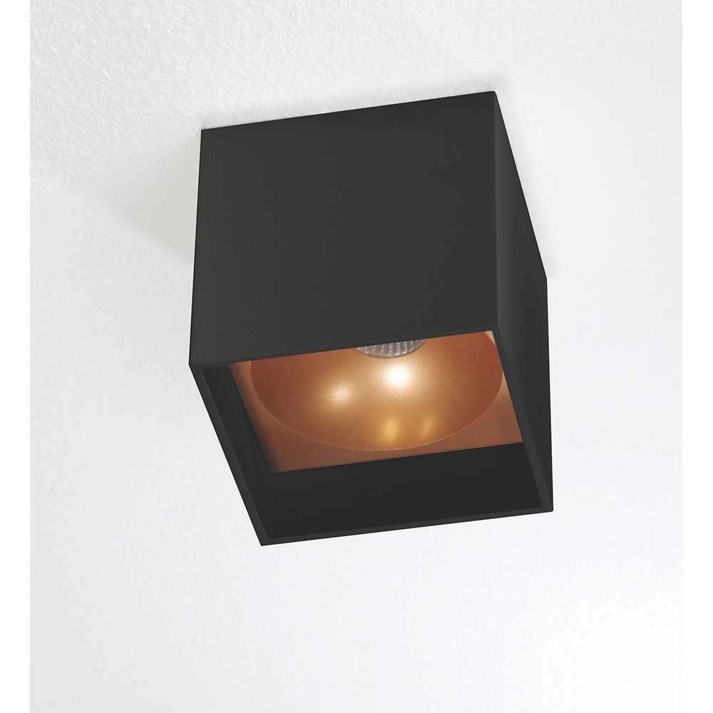 Black LED spot Brock with gold