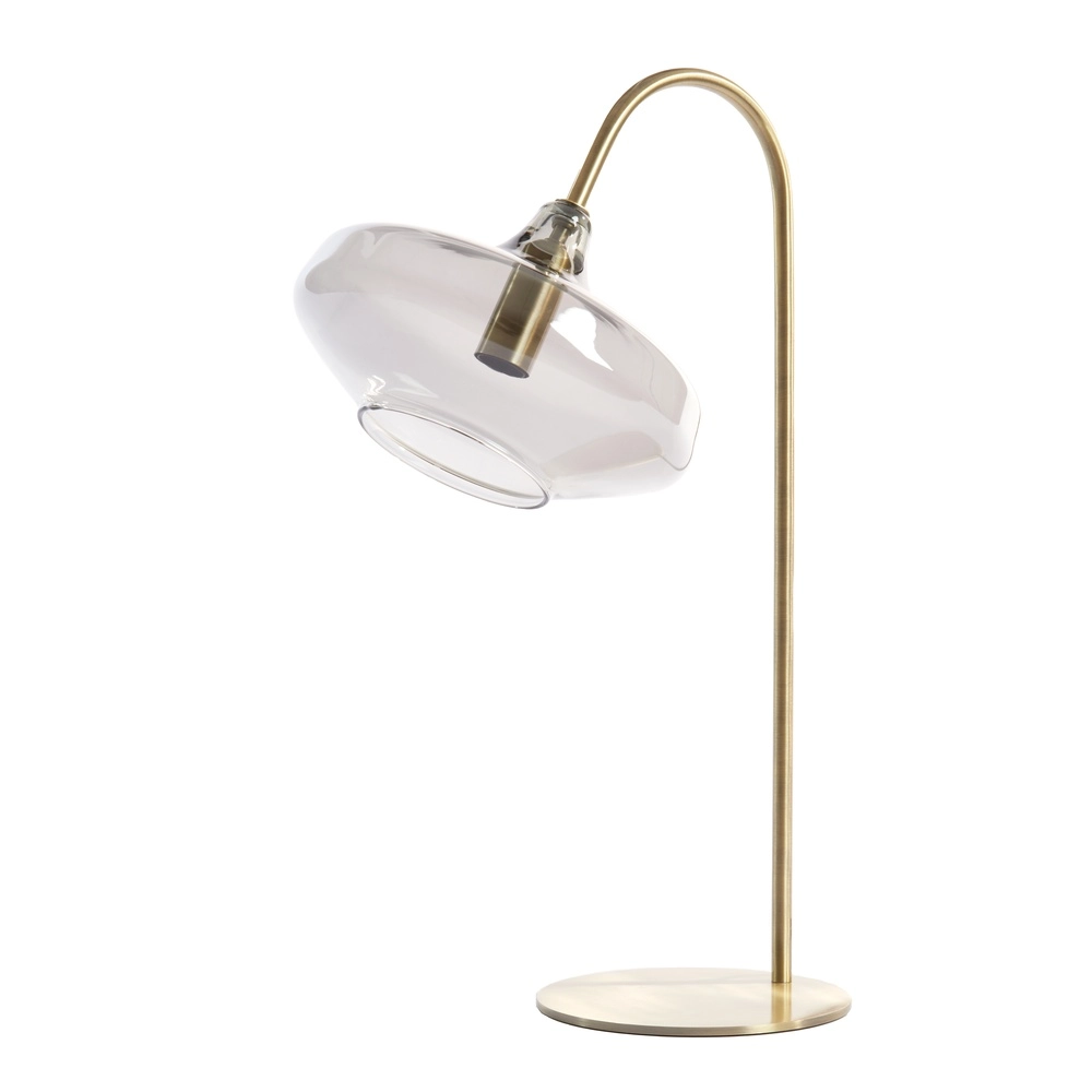 Glass desk lamp Solna brass mat