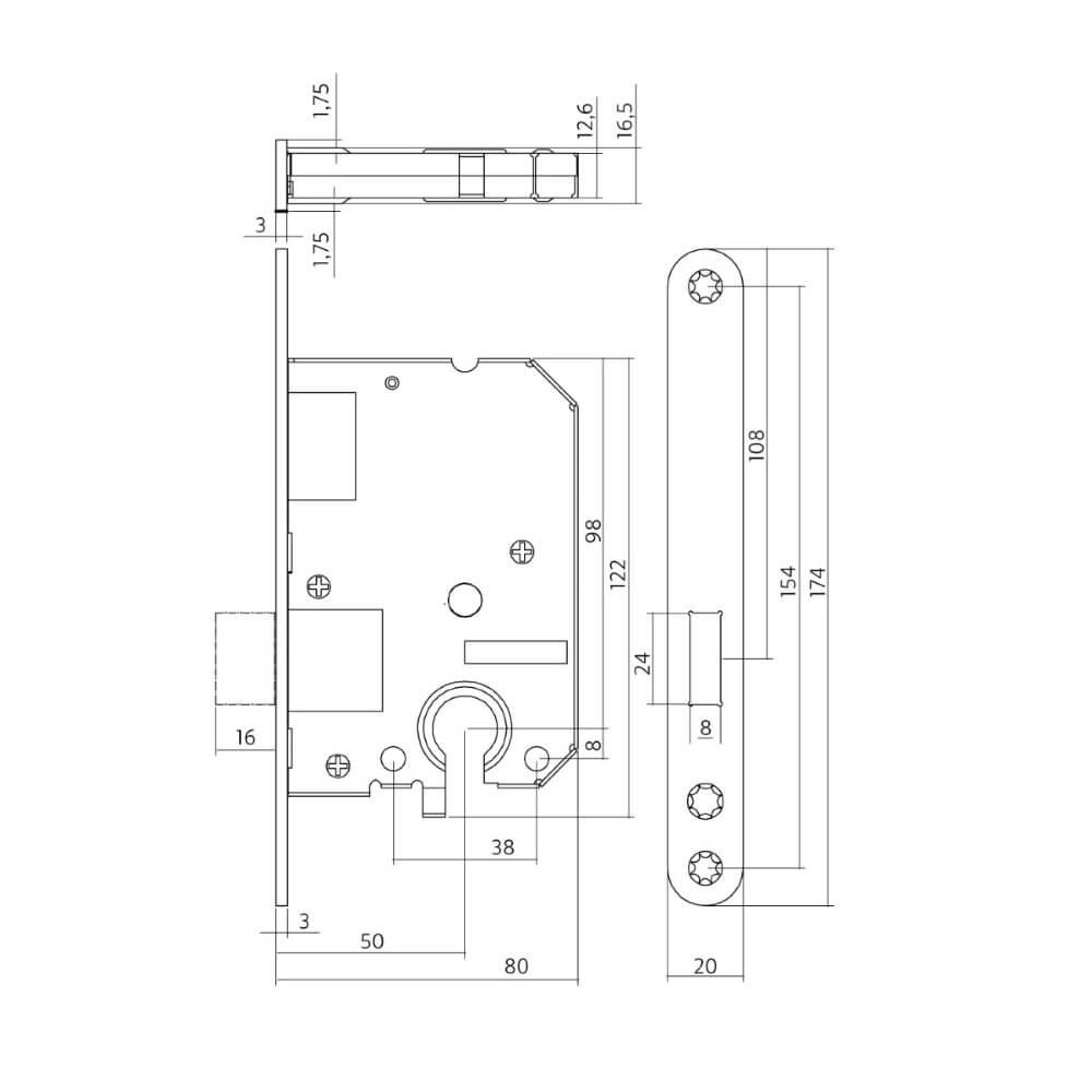 Lock case cylinder Domus Stainless steel 55mm no stool Intersteel 8714186427378