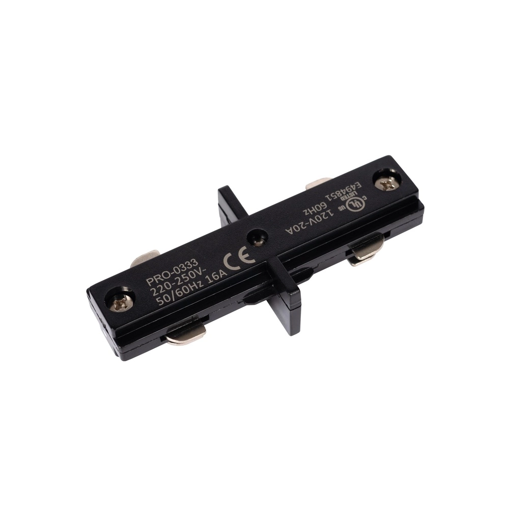 Rail connector straight Track 1-phase black Lucide 5411212093318