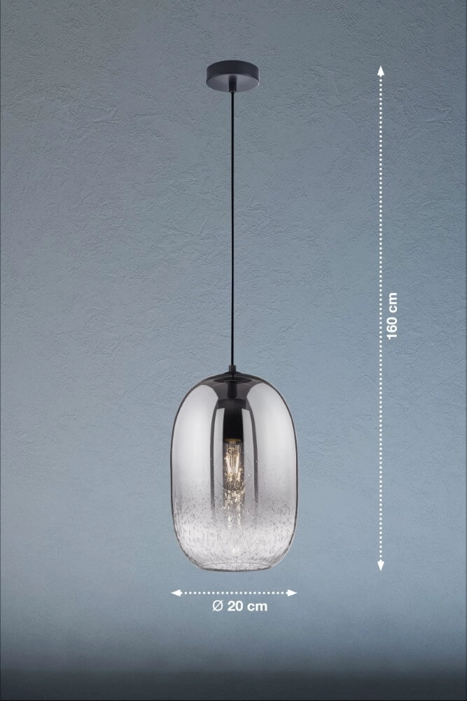 Smoke glass hanging lamp Trace Fischer & Honsel 4003694607131