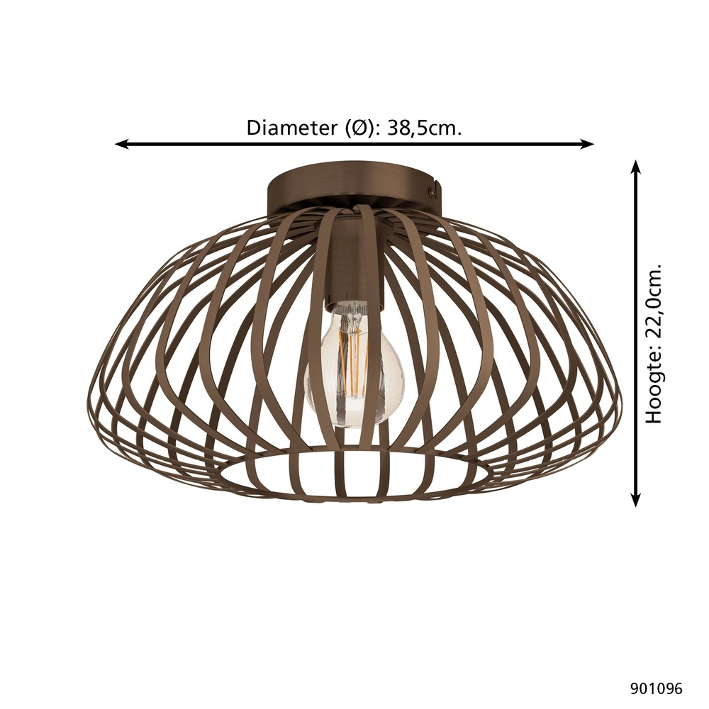 Bronze ceiling lamp Espinal Ø 38,5cm - 1x E27 Eglo 9008606312573