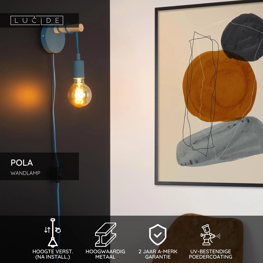 Wall lamp Pola blue Lucide 5411212082930