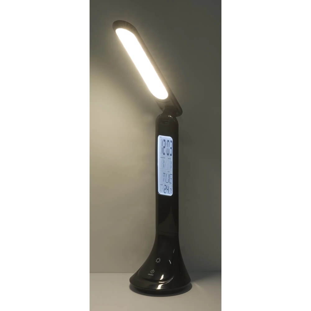 Desk lamp Tyrell black with clock Globo 9007371379033