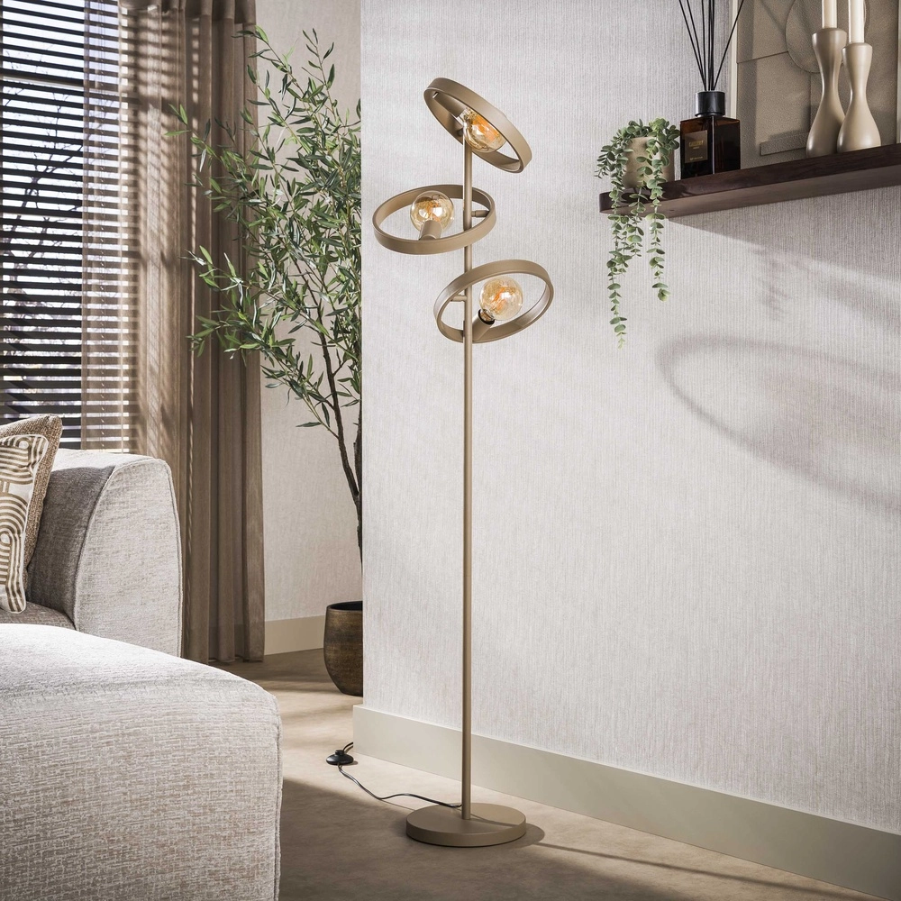 Rings floor lamp Hover 155cm high - sand Lyora 8716803513303