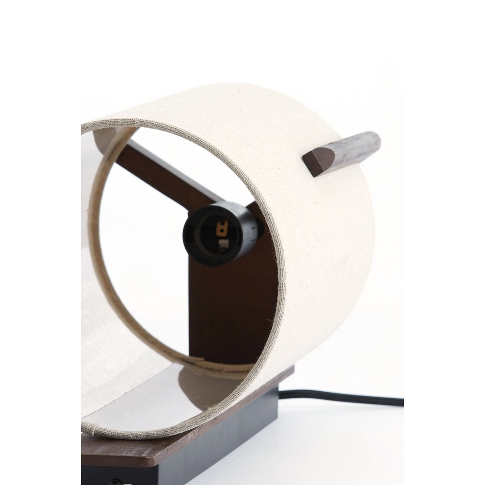 Danish design wall lamp Litto walnut brown with linen Light & Living 8717807792732
