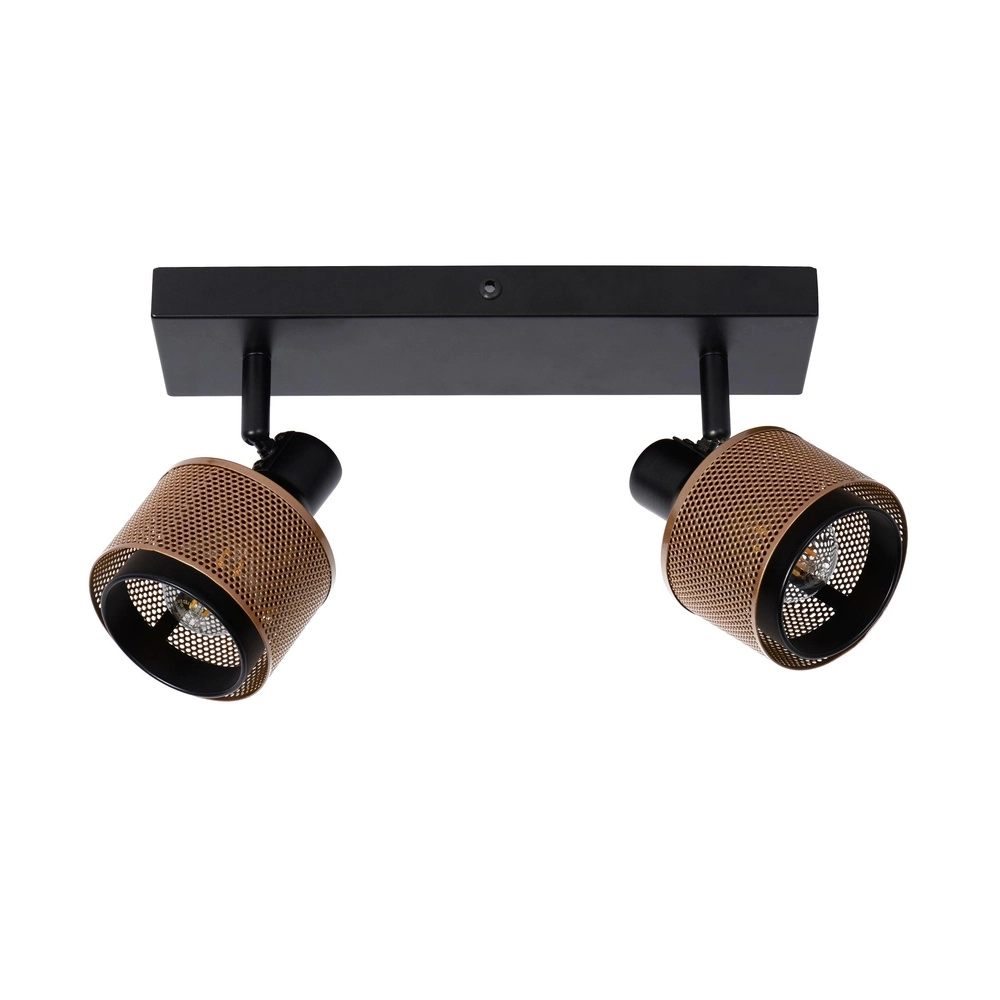 Ceiling lamp Rafa 2-light black with copper